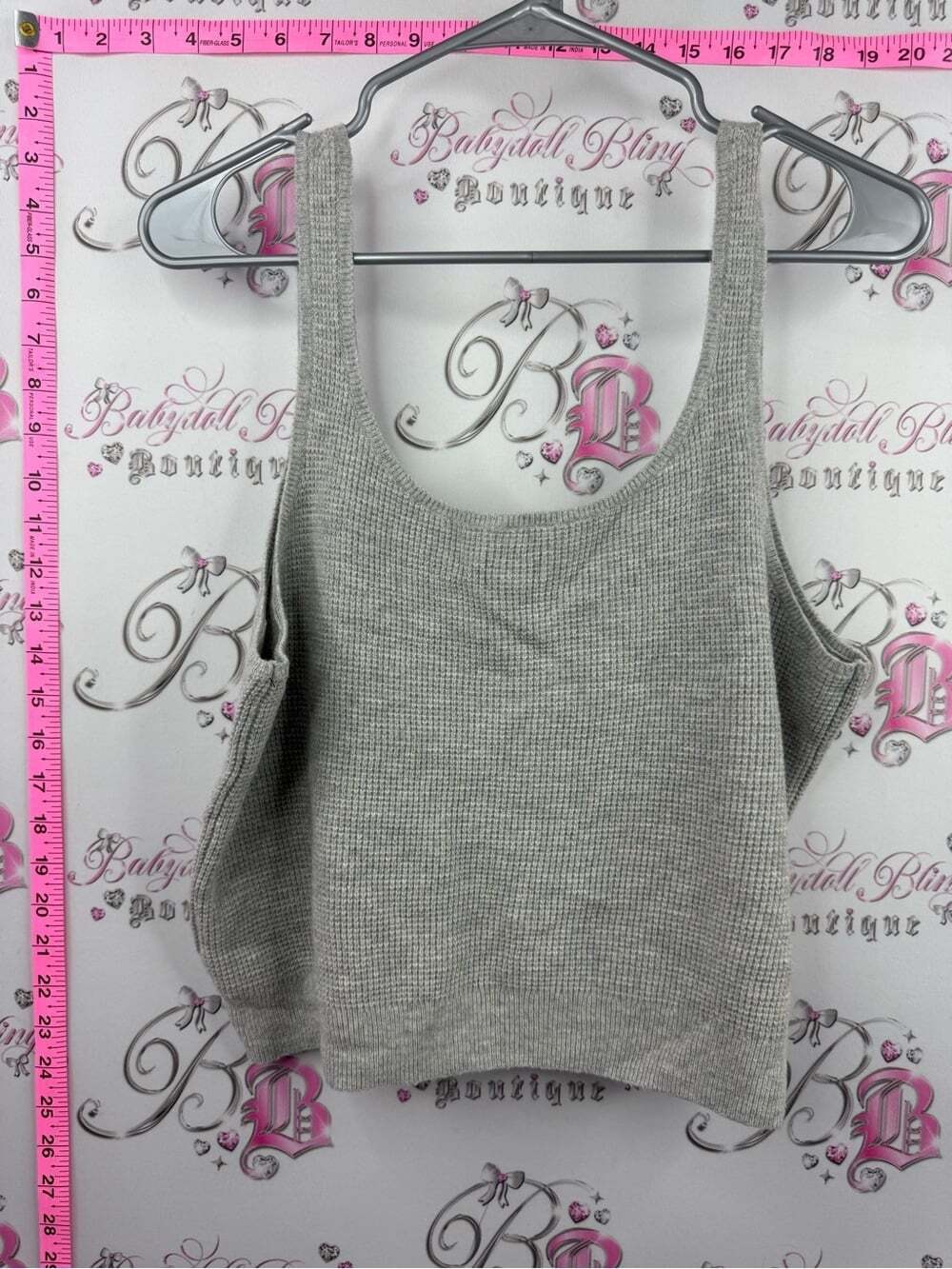 GAP tank top new with tags Light Gray Ribbed Knit Tank Top